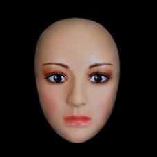 (SH-9) crossdress masquerade cosplay realistic female/girl silicone half face mask/props fixed with string crossdresser doll